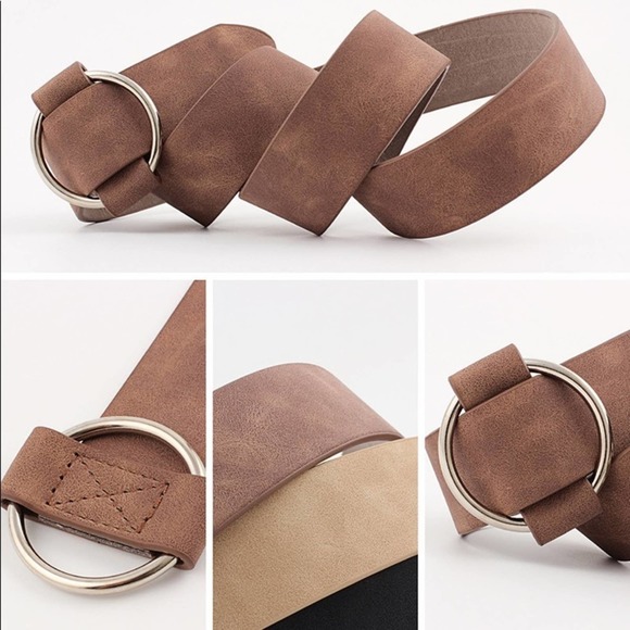 NEW Faux Vegan Leather Belt in Brown Coffee Chocolate #AG/1 - Picture 8 of 14